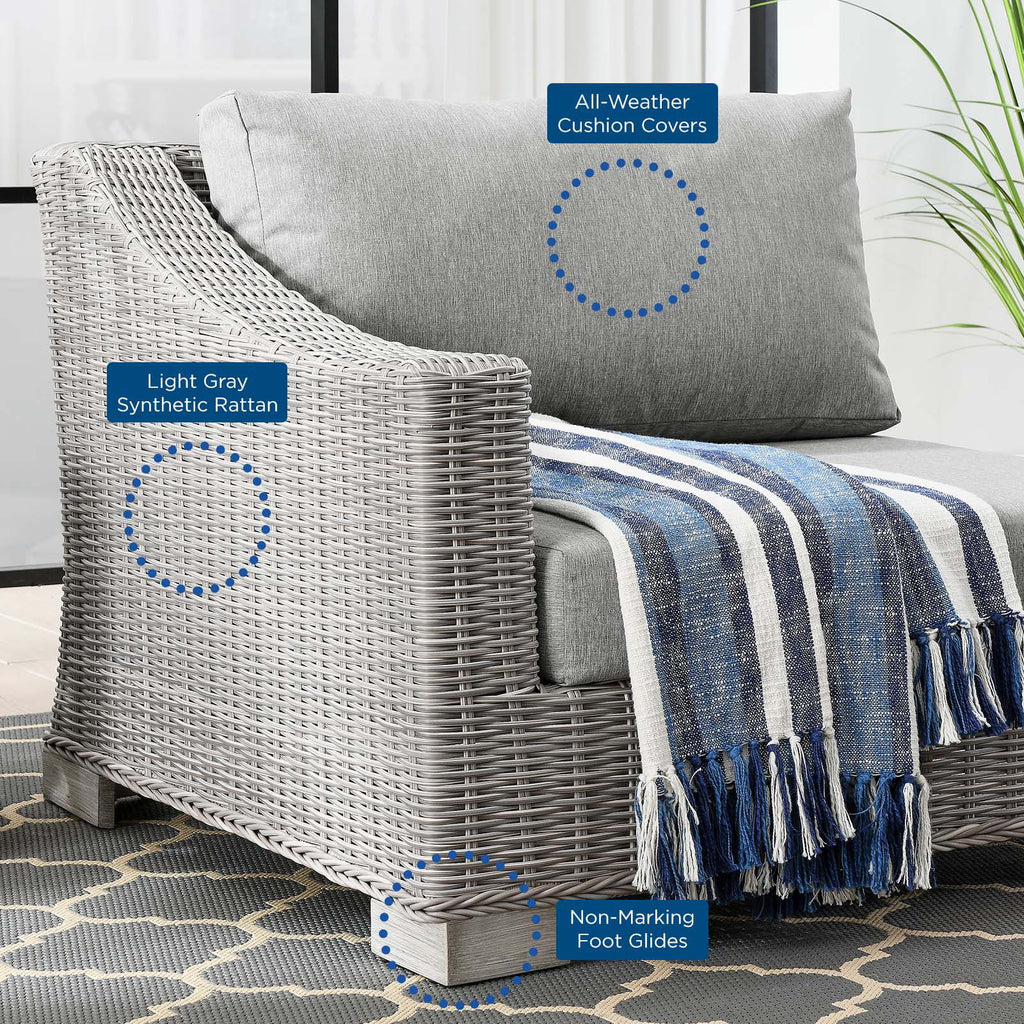 Grey Rattan Wicker Corner Chair K598087
