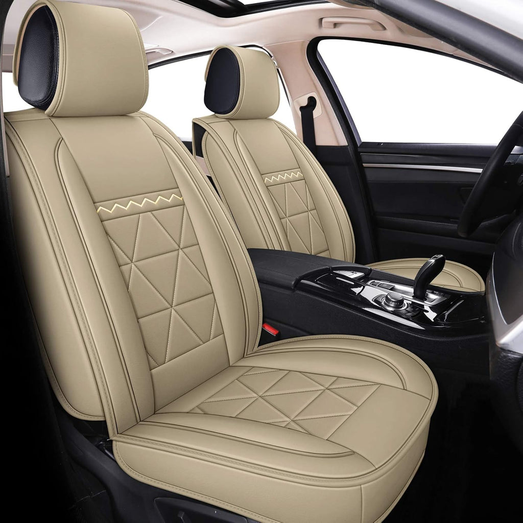2 PCS Black Waterproof Faux Leather Car Seat Covers O168