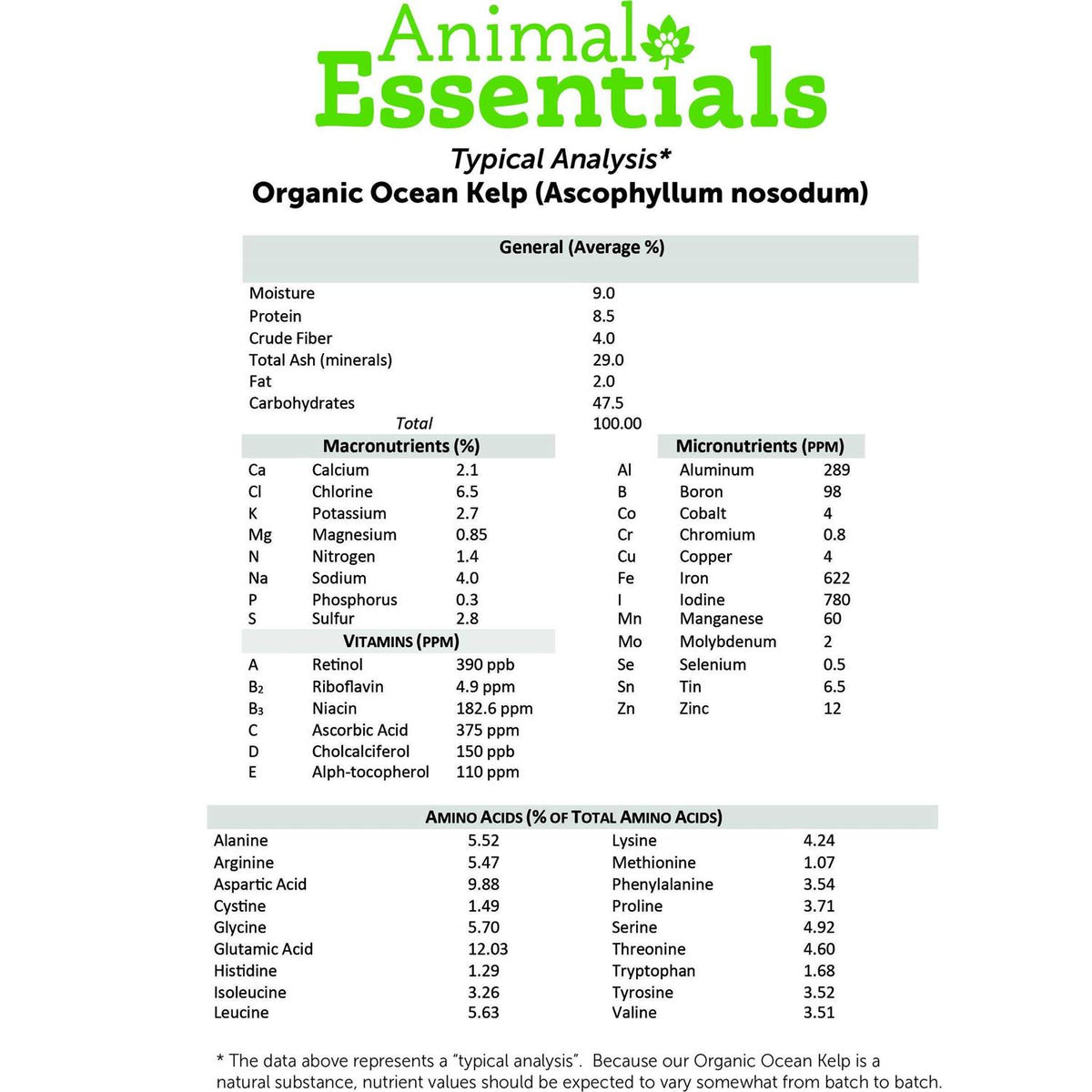 Organic Ocean Kelp Pet Supplies H494