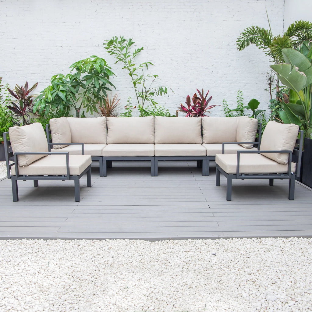 6-Piece Aluminum Patio Conversation Set With Cushions M45789