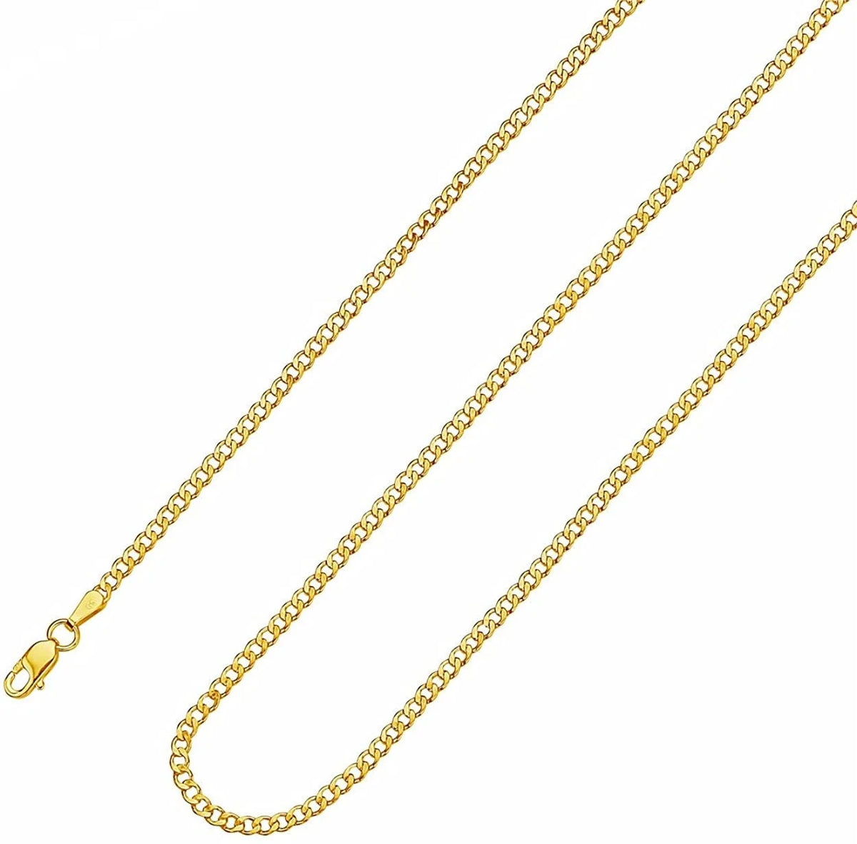 14K Solid Yellow Gold Cuban Chain Necklace Z389059
