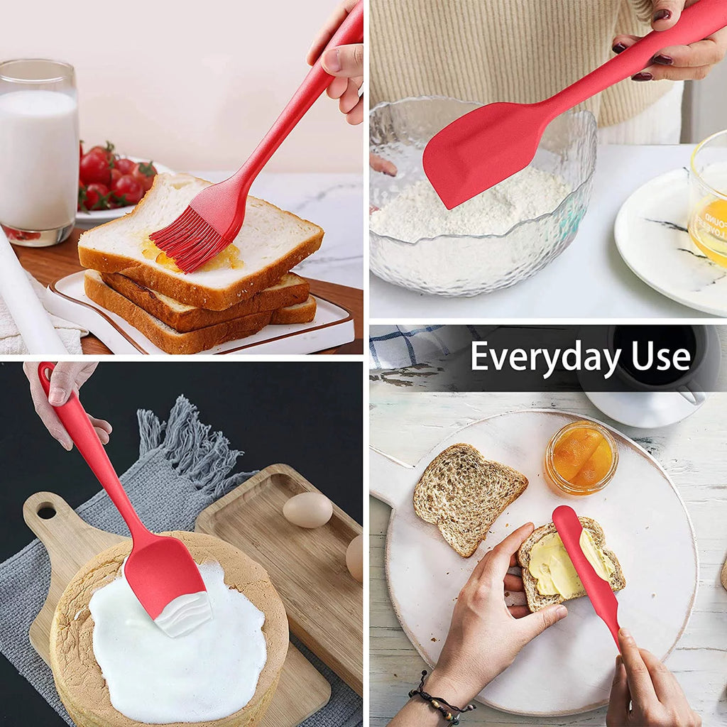 15 Pcs Silicone Non-stick Cooking Utensil Set with Stainless Steel Handle M265379