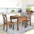 3-Piece Wood Drop Leaf Dining Table Set with 2 Chairs J4299
