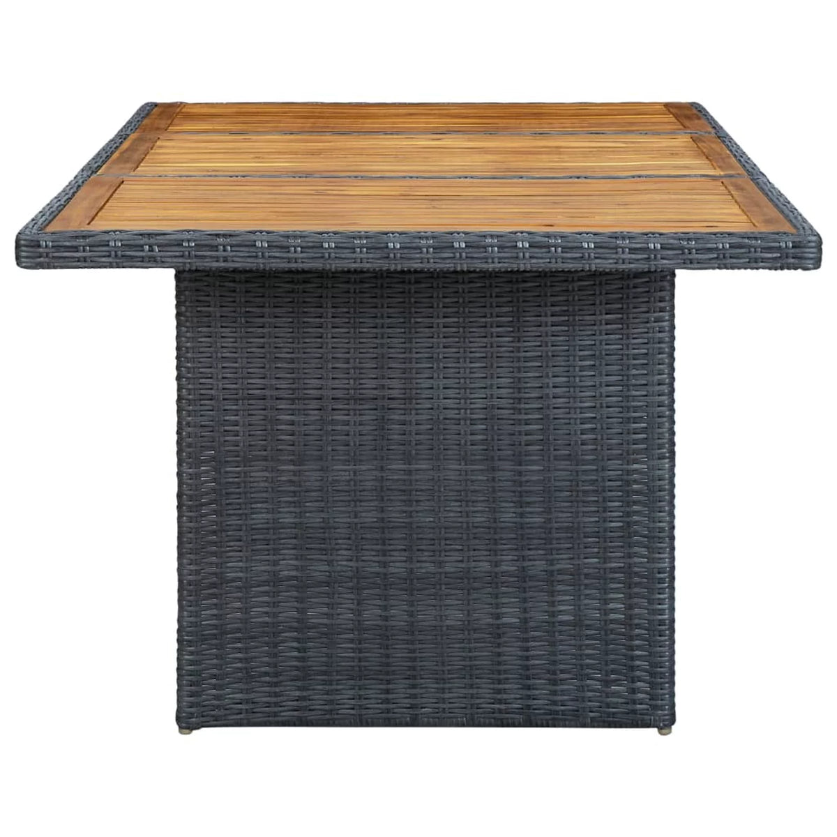 Acacia Wood Top Poly Rattan Outdoor Dining Table K9694