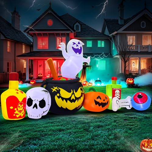 8FT LED Inflatable Ghost Halloween Decoration L848