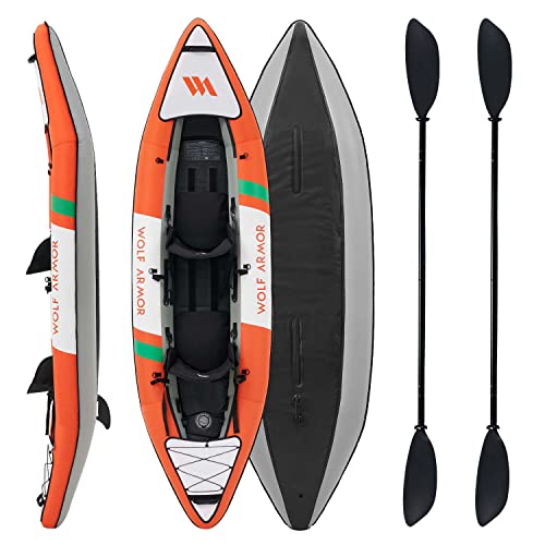 2 Person Inflatable Touring Kayak with EVA Padded Seats S712448