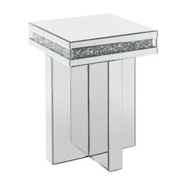 Mirrored Manufactured Wood Square End Table H193684
