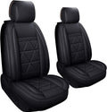 2 PCS Black Waterproof Faux Leather Car Seat Covers O168