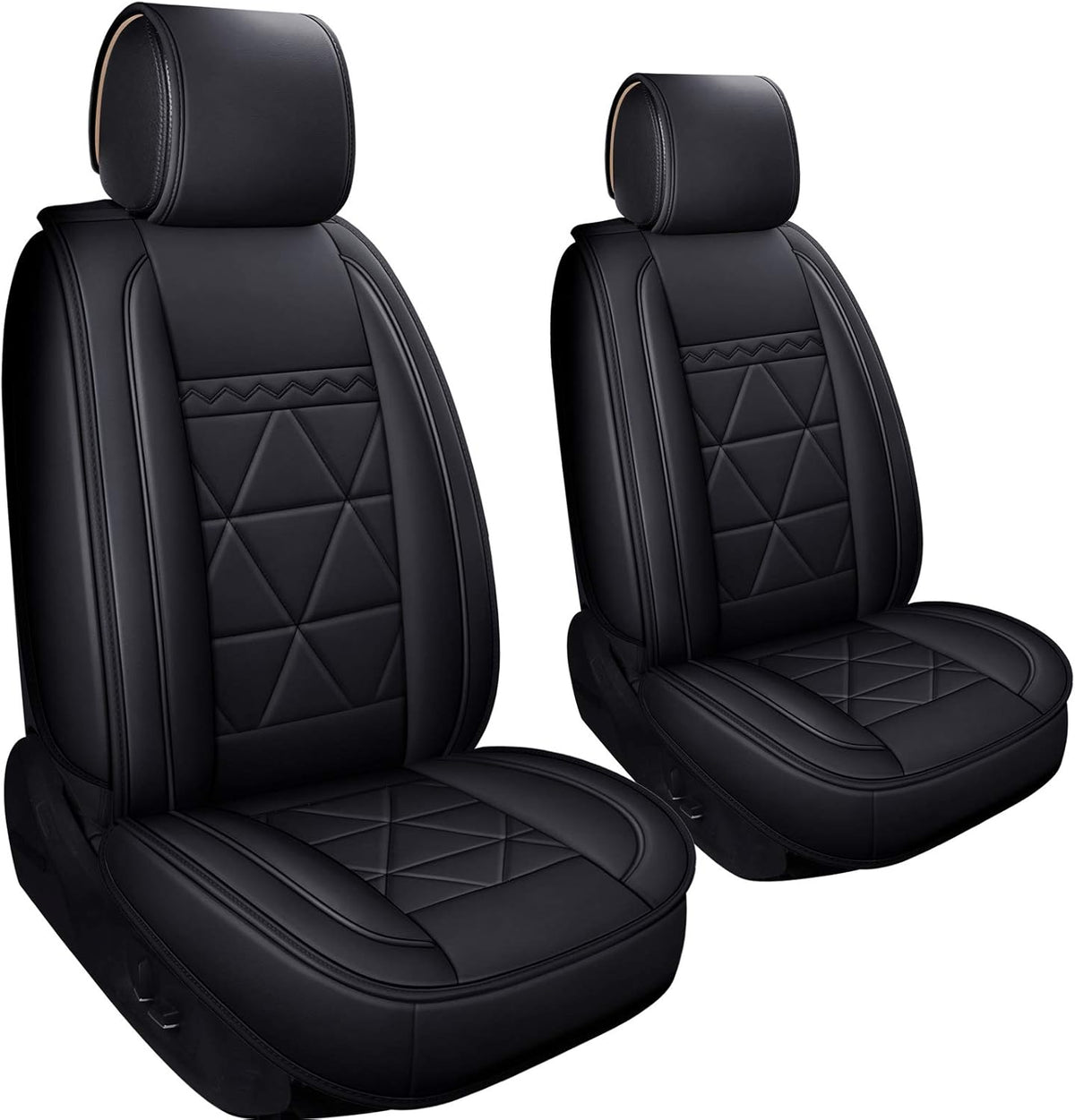 2 PCS Black Waterproof Faux Leather Car Seat Covers O168