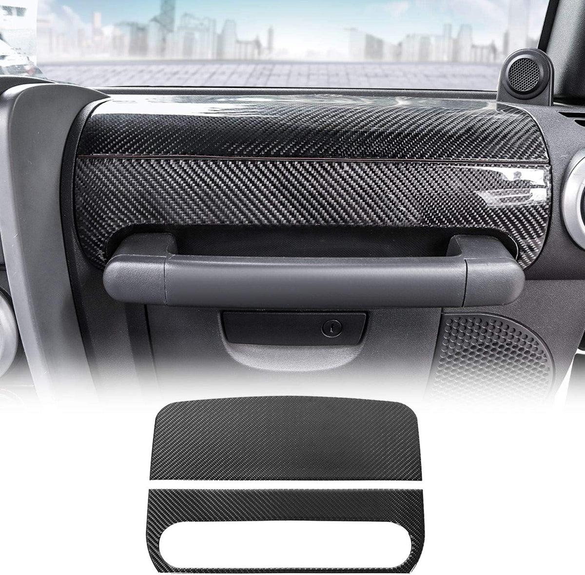 Co-Pilot Armrest Box Trim Sticker Kit Carbon Fiber Pattern D6375