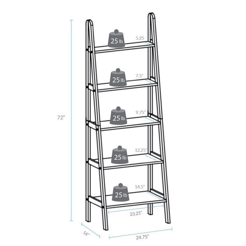 5-Shelf Ladder Bookcase J619
