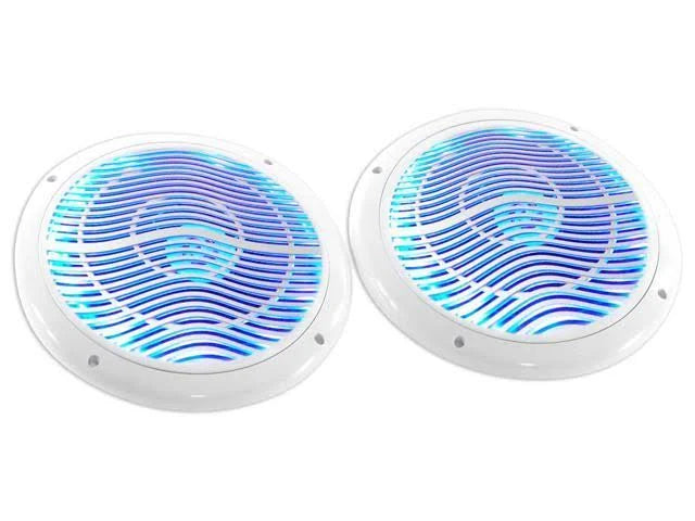 White Marine Speakers with Multi Color LED and Remote B39380