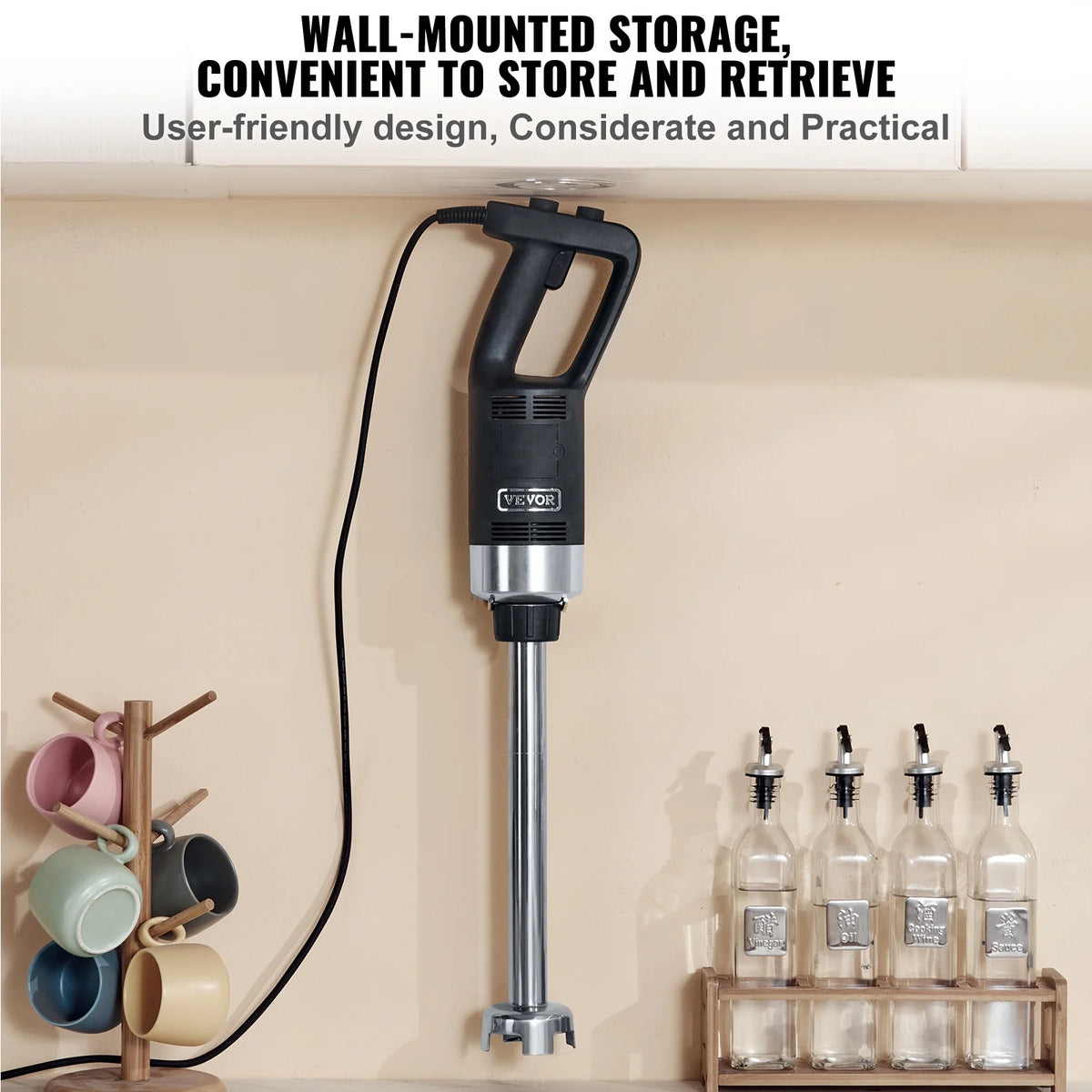 Commercial Immersion Blender Heavy Duty Hand Mixer 750W Variable Speed Q814880