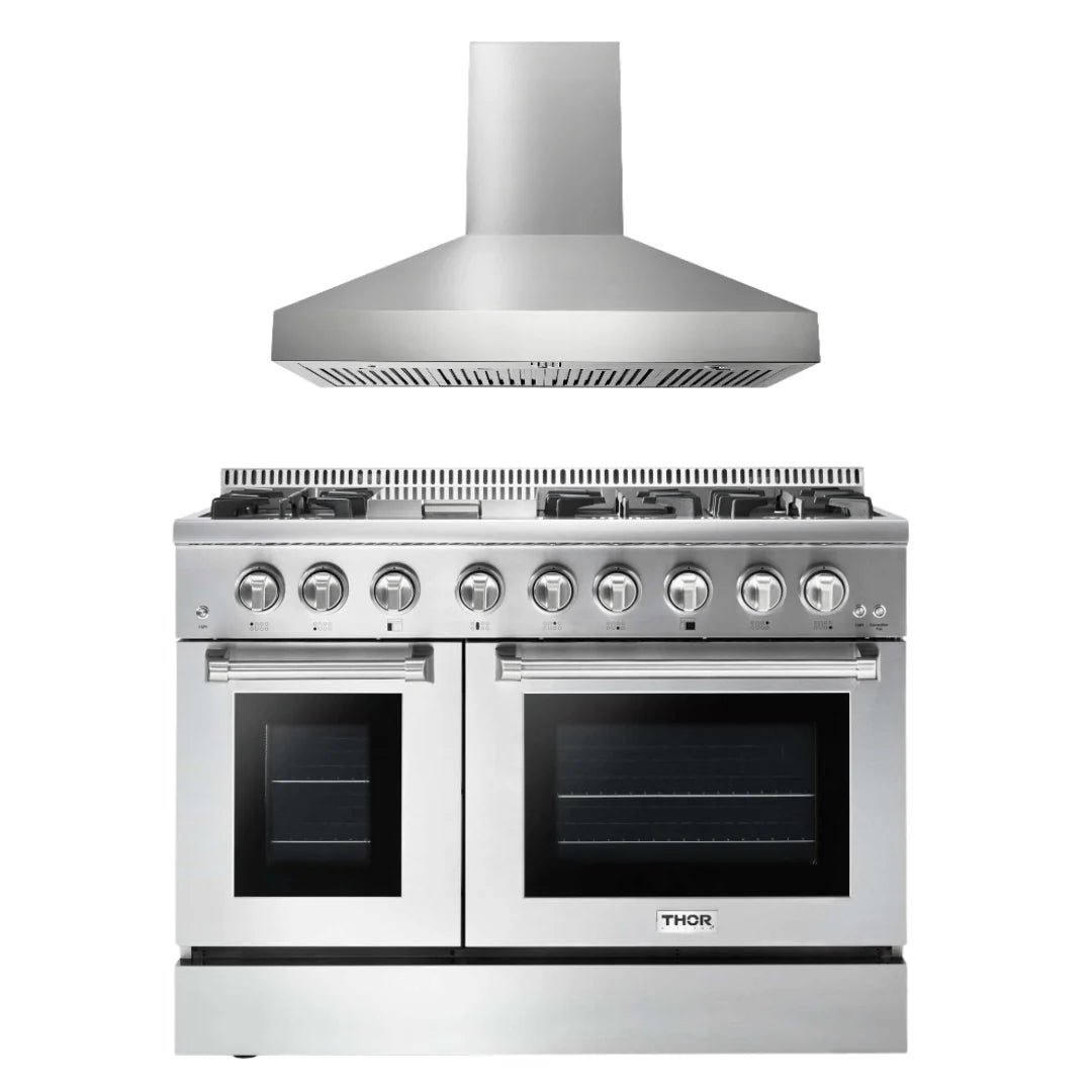 48 Propane Gas Burner Electric Oven Range and Range Hood Z192730