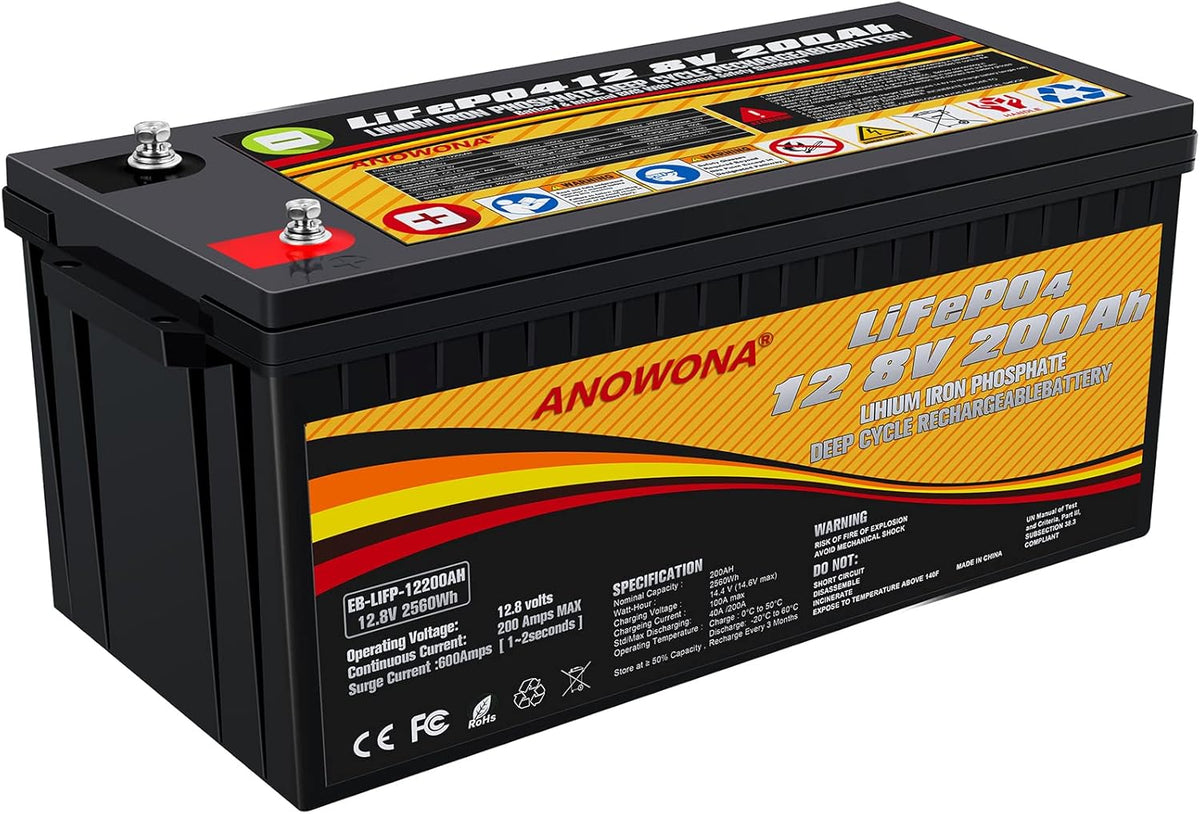 12.8V 100Ah LiFePO4 Deep Cycle Battery with 100A BMS H4491