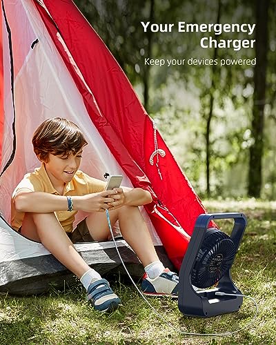 20000mAh Rechargeable Clip on Fan with Light & Hook F644126