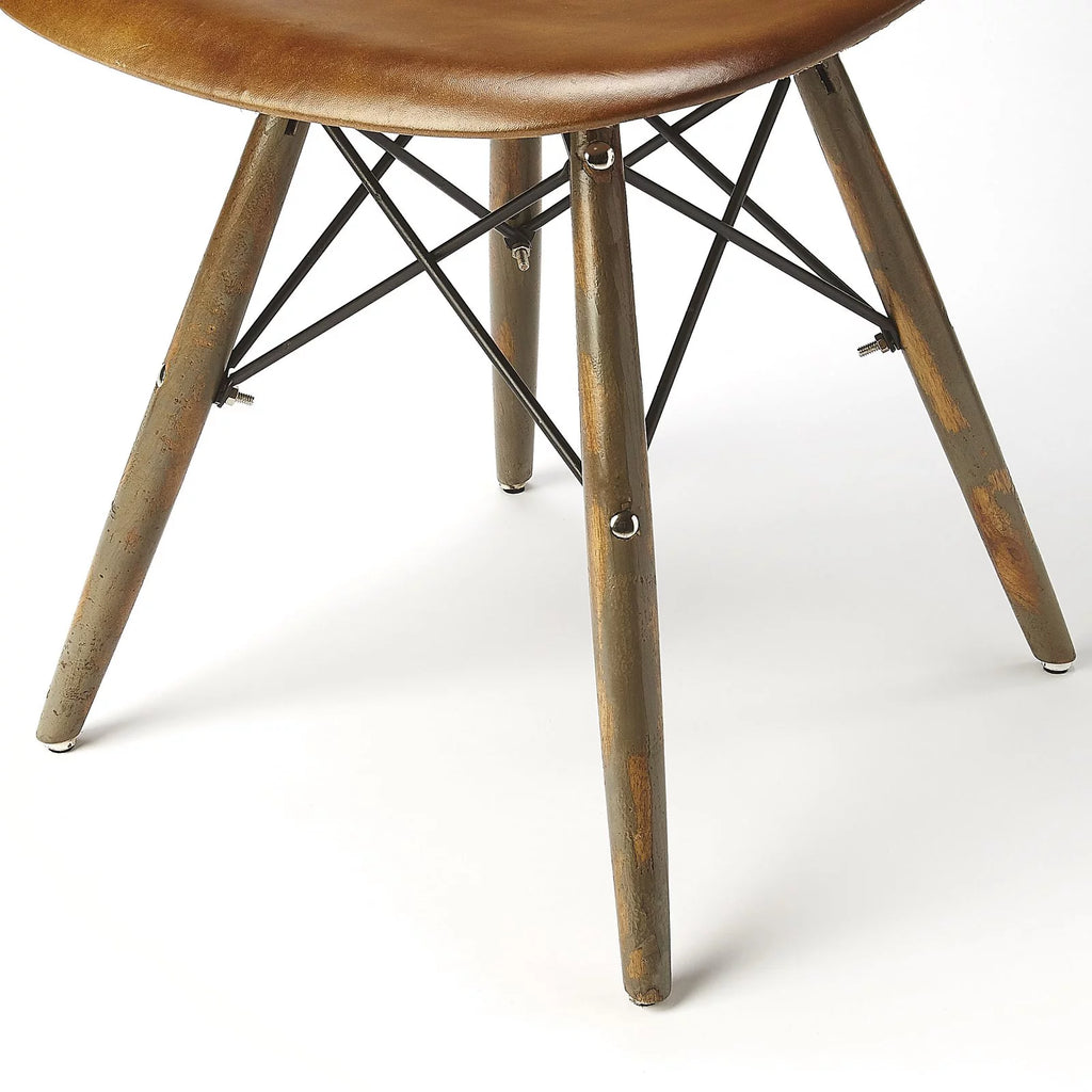 Brown Leather Side Chair V268