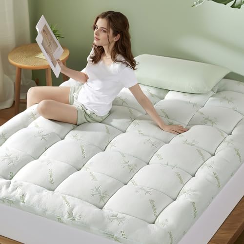 Queen Mattress Topper, Extra Thick 1100 GSM Down Alternative Fill, Cooling Pillow Top Mattress Cover with 8-21" Deep Pocket U468