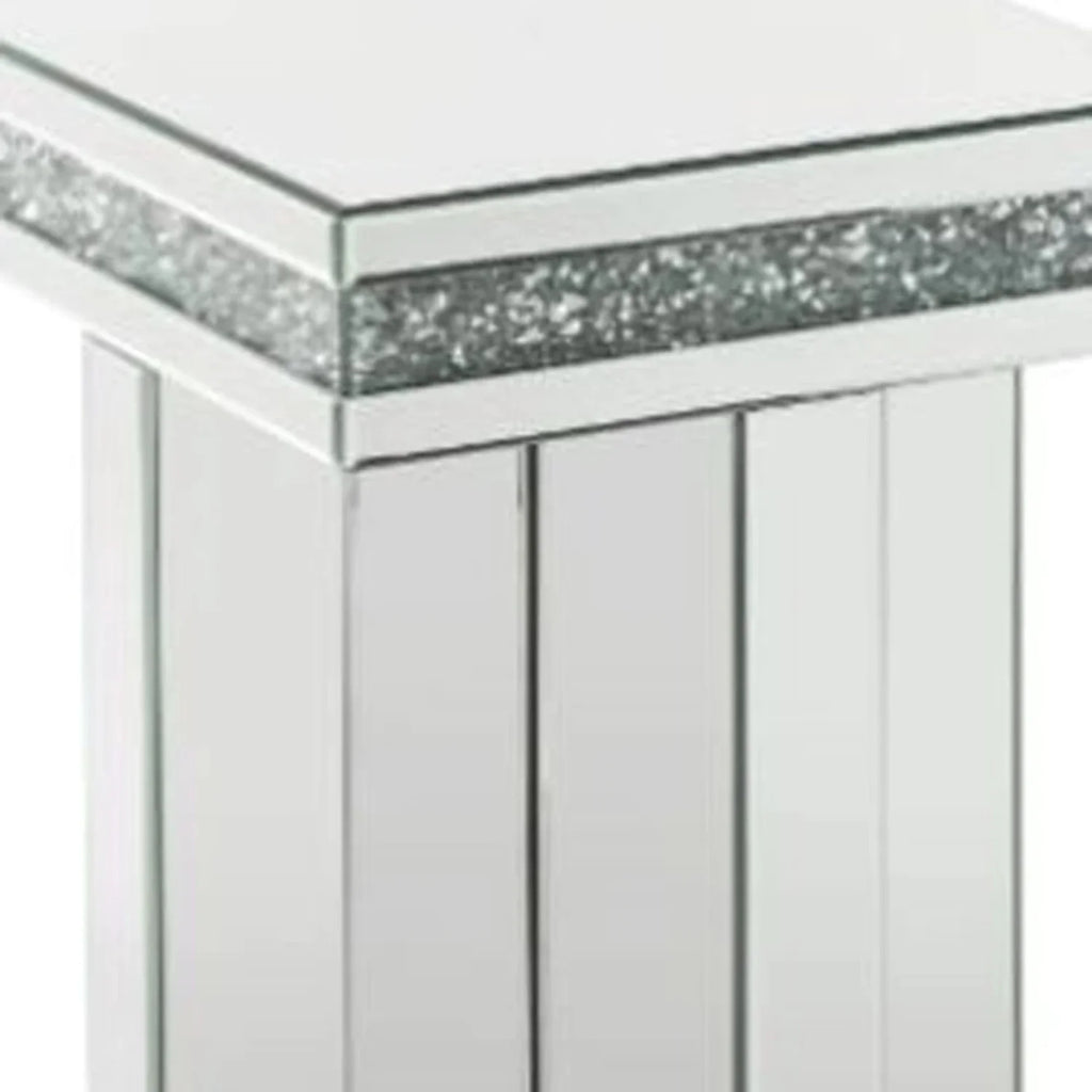 Mirrored Manufactured Wood Square End Table H193684