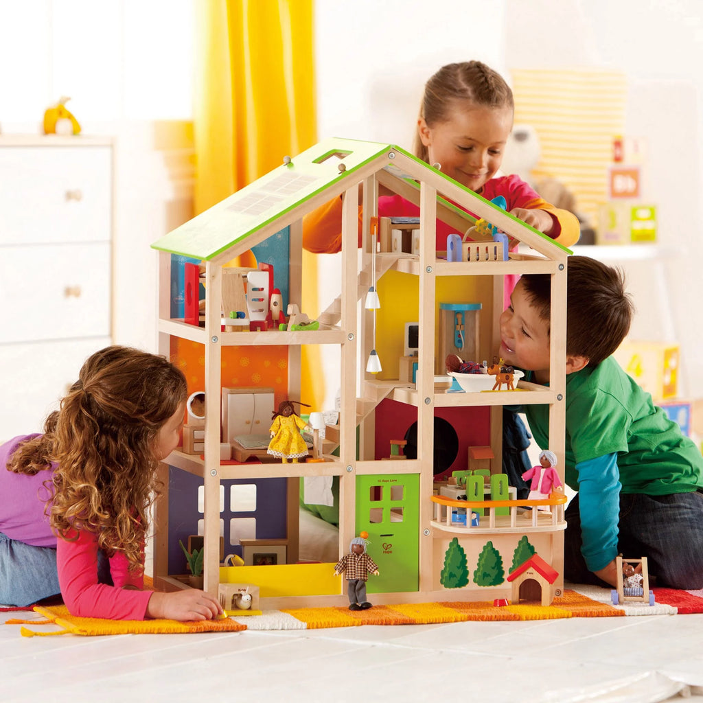Wooden Furnished Dollhouse Playset I16739
