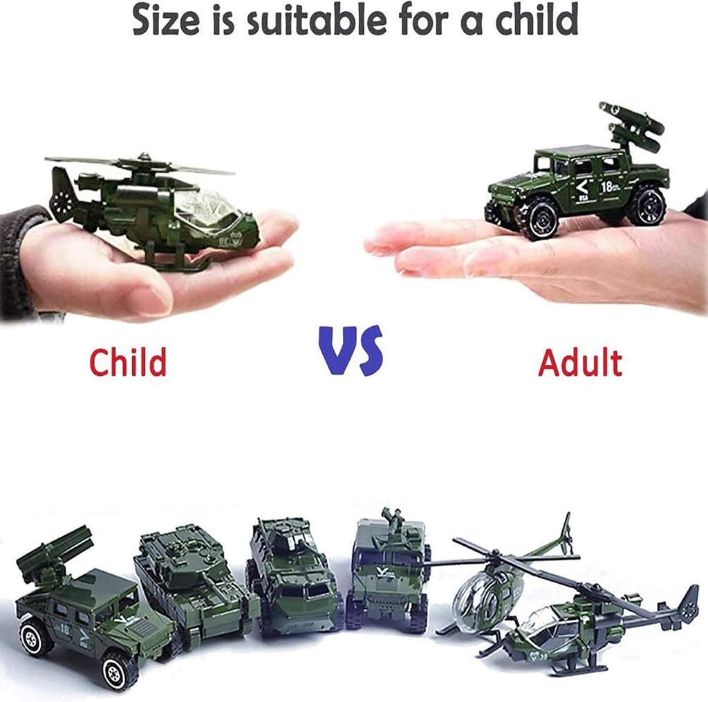 6 Pack Assorted Alloy Metal Military Vehicles O7402