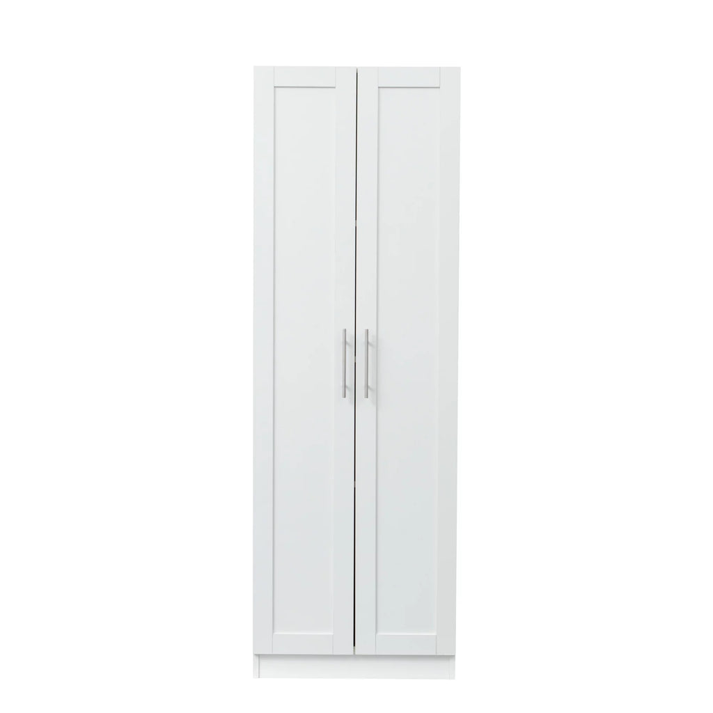 White 2 Door 3 Partition Wardrobe Cabinet Y253