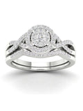 3/8Ct Diamond 10k White Gold Bridal Ring Set X984
