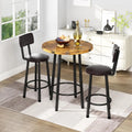 3 Piece Pub Dining Set for 2 Rustic Brown E41136