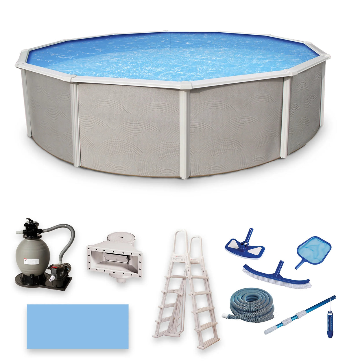24-ft Round 52-in Deep Metal Wall Swimming Pool T9352