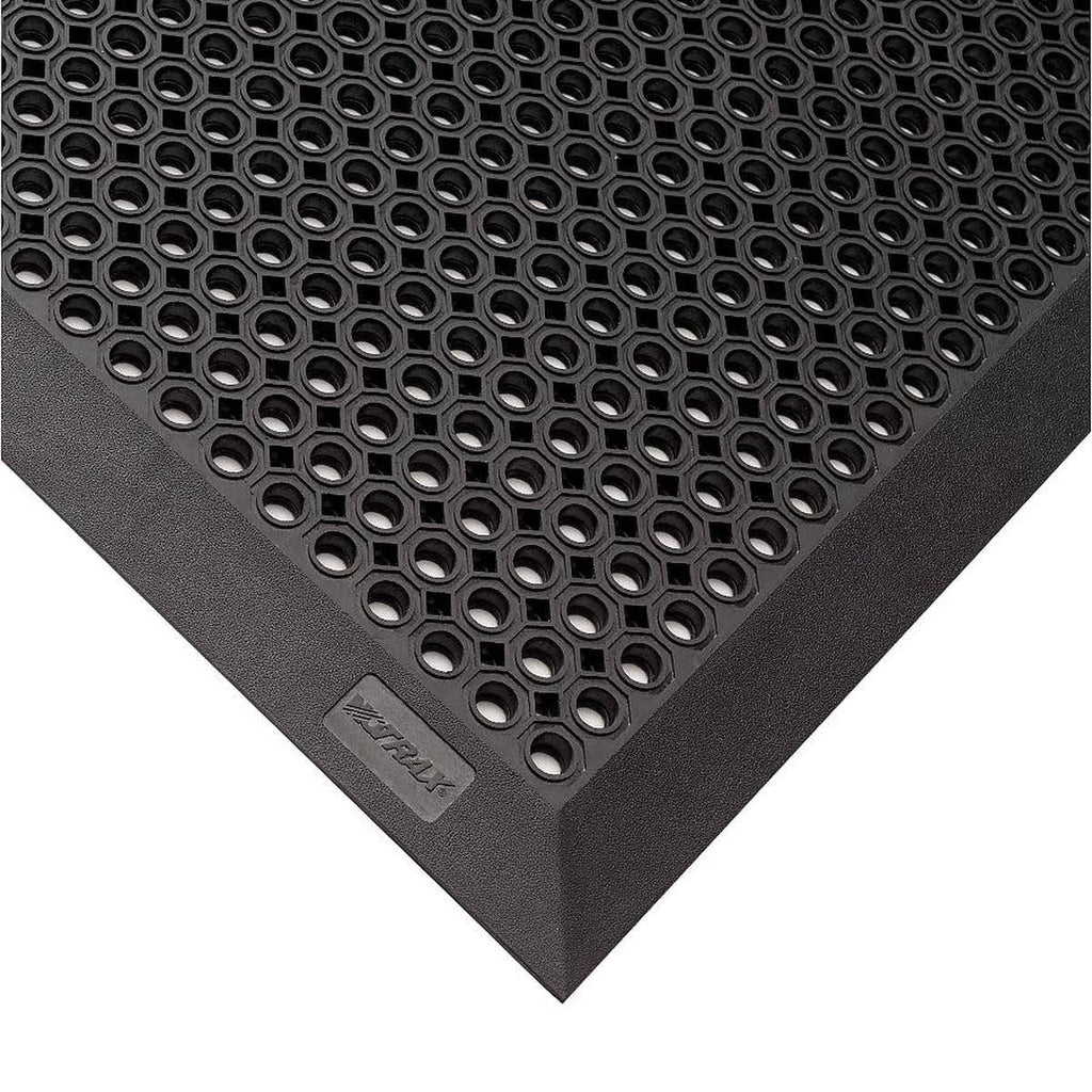 Rubber Entrance Mat, Black, 3Ft. x 5Ft. J82397