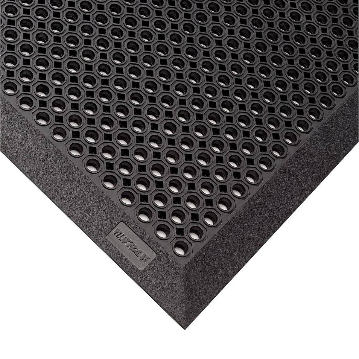 Rubber Entrance Mat, Black, 3Ft. x 5Ft. J82397