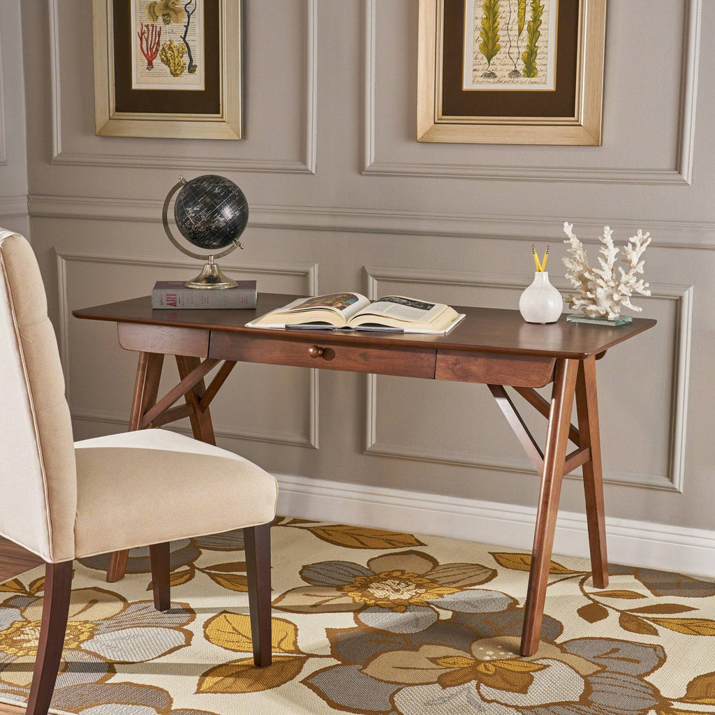 Modern Faux Wood Desk with Veneer D8024