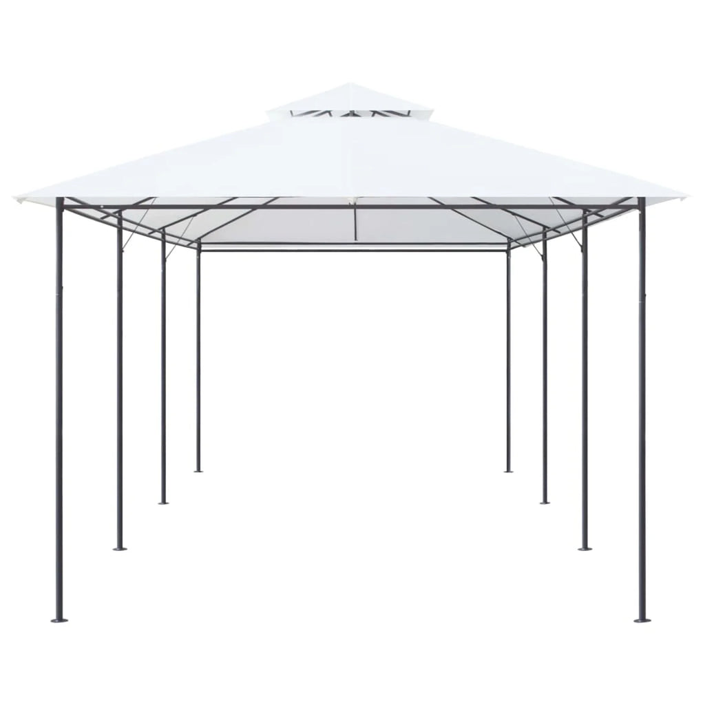White Steel Frame Party Tent Gazebo Canopy Sun Shade Shelter 236.2 x 117.3 x 106.3 Inches R7866