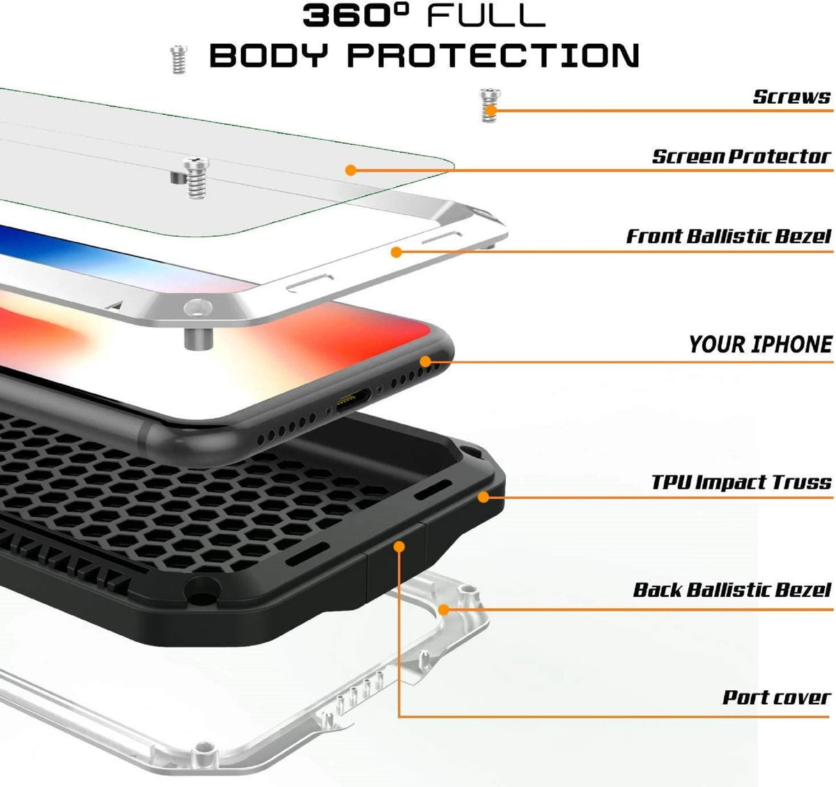 Heavy Duty Shockproof Aluminum Metal iPhone 6s Plus Case R821