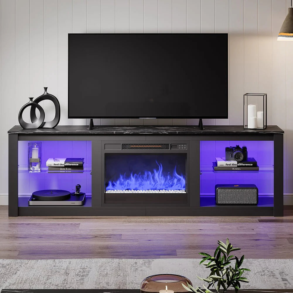 Black Electric Fireplace TV Stand K821