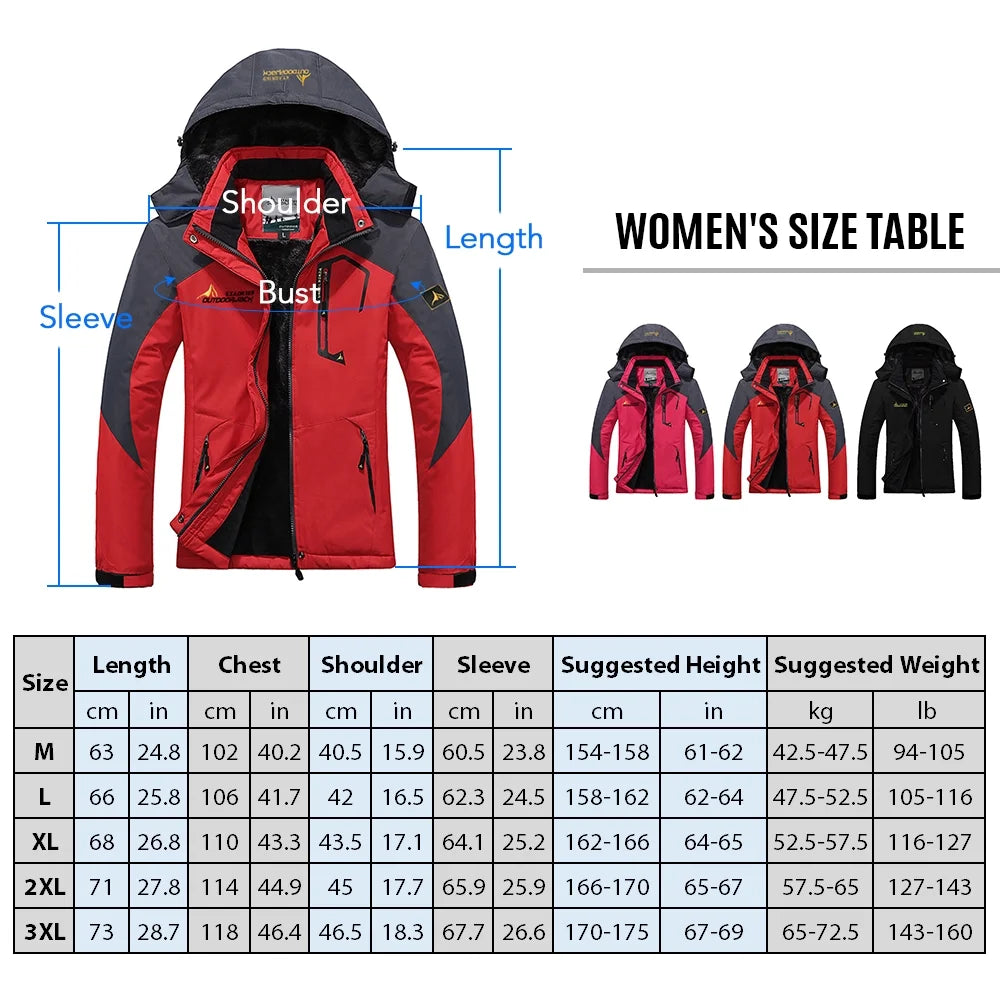 Women Mountain Waterproof Shell Jacket Ski Jacket Windproof Jacket Winter Warm Jacket Z519260