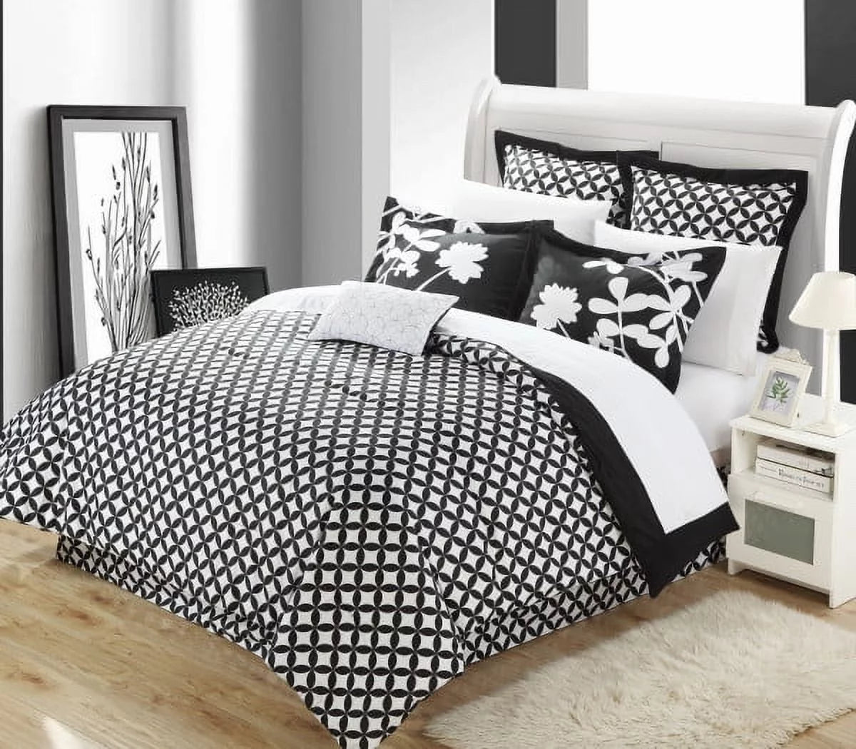 Black Queen 7-Piece Floral Comforter E361