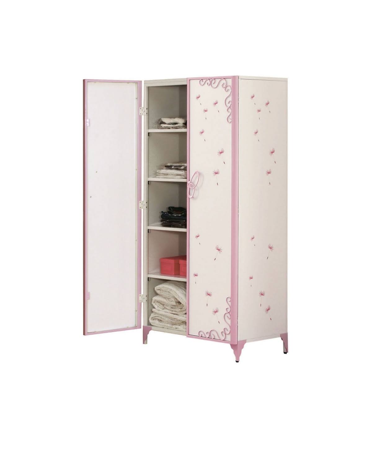 White & Light Purple Armoire M7874