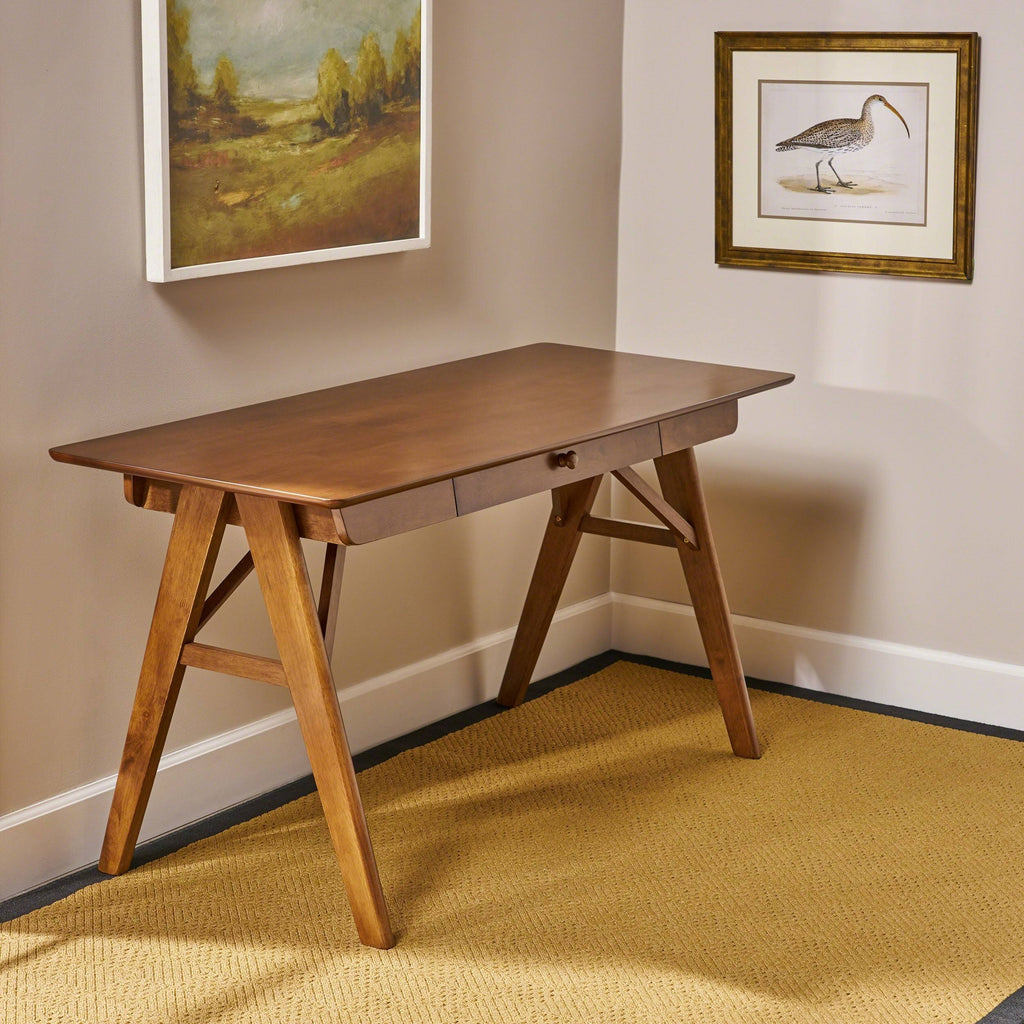 Modern Faux Wood Desk with Veneer D8024