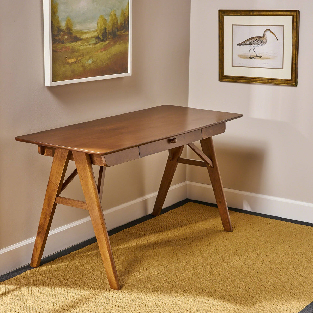 Modern Faux Wood Desk with Veneer D8024