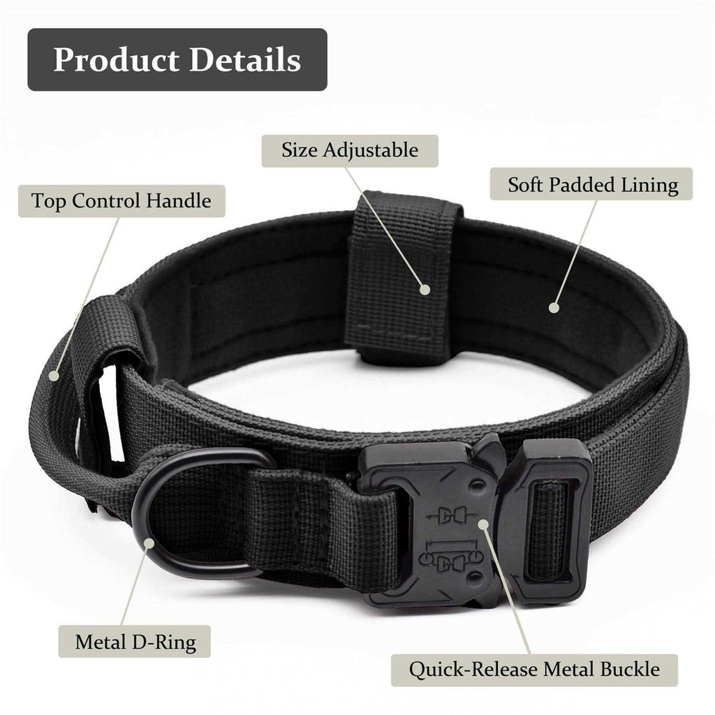 Adjustable Nylon Tactical Dog Collar with Control Handle D640