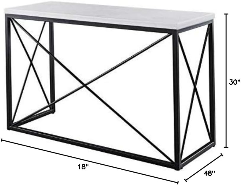White Marble Top Rectangle Sofa Table P4124