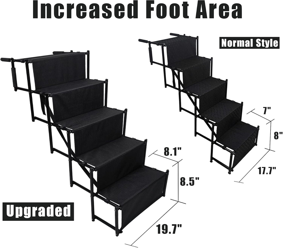 5 Steps Folding Dog Car Steps with Nonslip Surface D226759