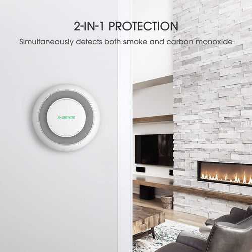 10-Year Battery Combination Smoke and Carbon Monoxide Alarm Detector Pack of 2 H783