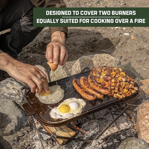 Cast Iron Griddle Double Burner Pre-Seasoned Naturally Nonstick N753