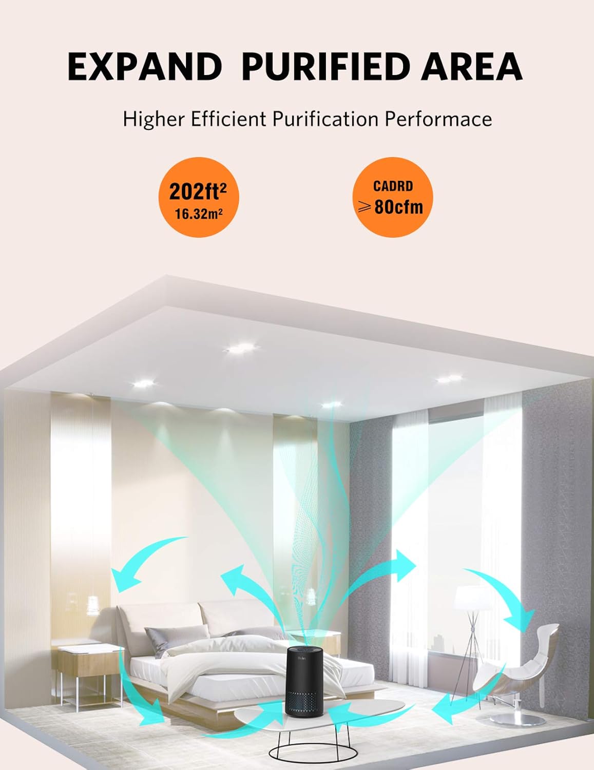 Air Purifier with H13 True HEPA Filter T382