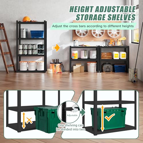 4 Tier Adjustable Metal Storage Shelves 13.7" D x 27.6" W x 57" H D1150