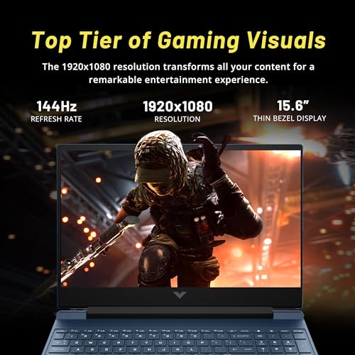 15.6" 144Hz FHD Gaming Laptop, Intel i5-12450H, 32GB RAM, 1TB PCIe SSD, NVIDIA GeForce RTX 3050, Backlit Keyboard, Win 11 Pro, Blue W335728