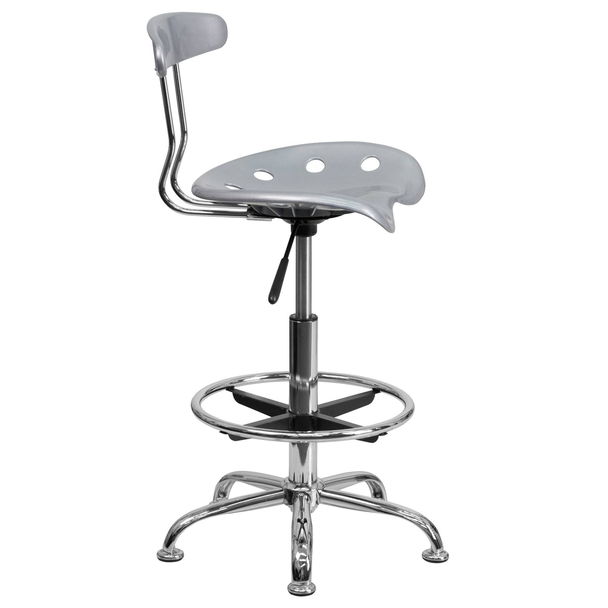 Chrome Drafting Stool with Tractor Seat C3290
