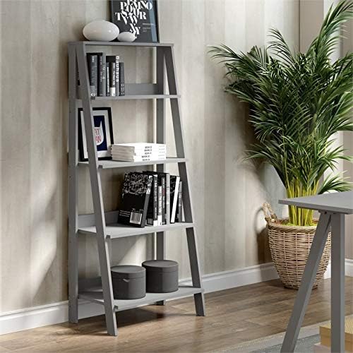 4-Shelf Wood Ladder Bookcase F97018